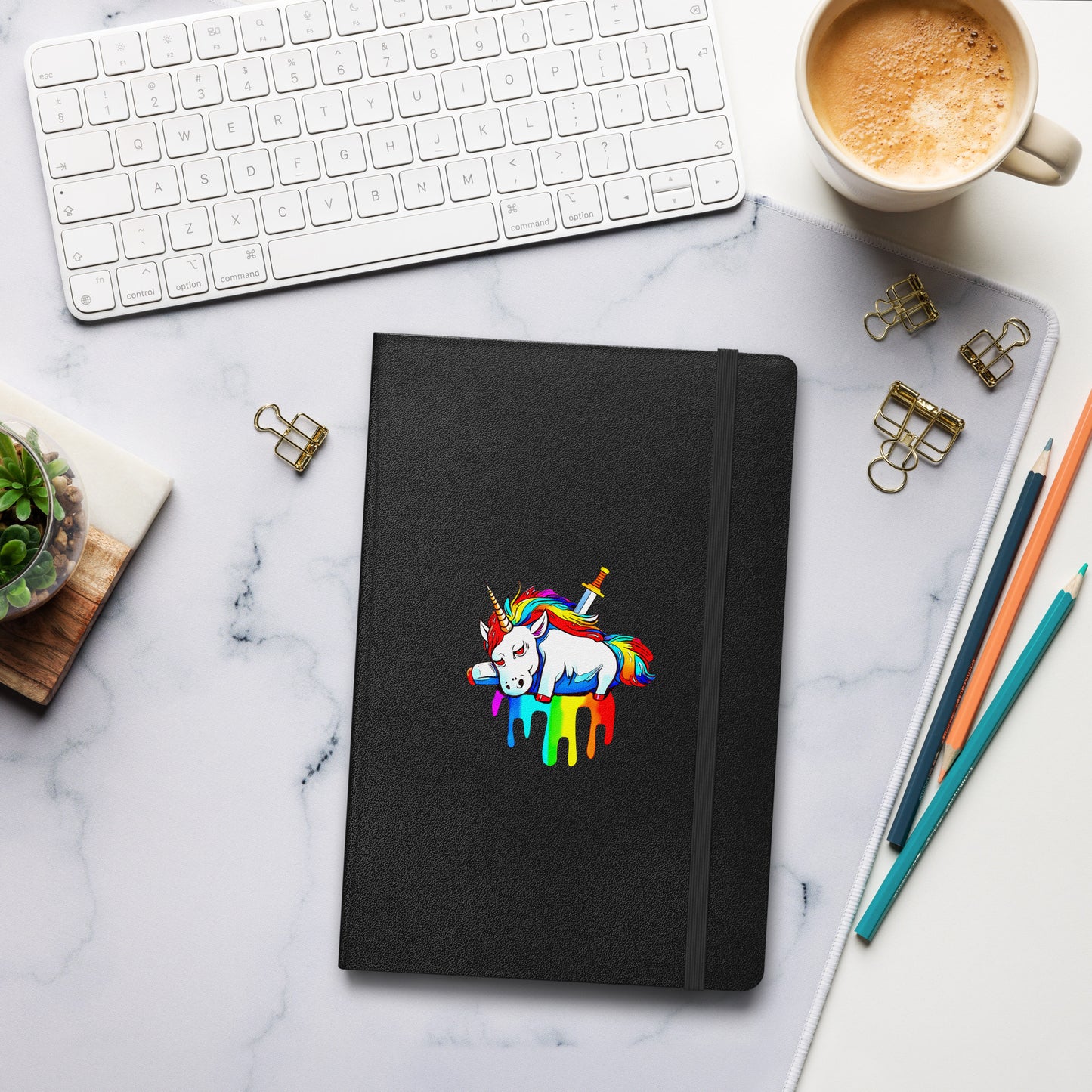 Unhappy Unicorn Hardcover Notebook